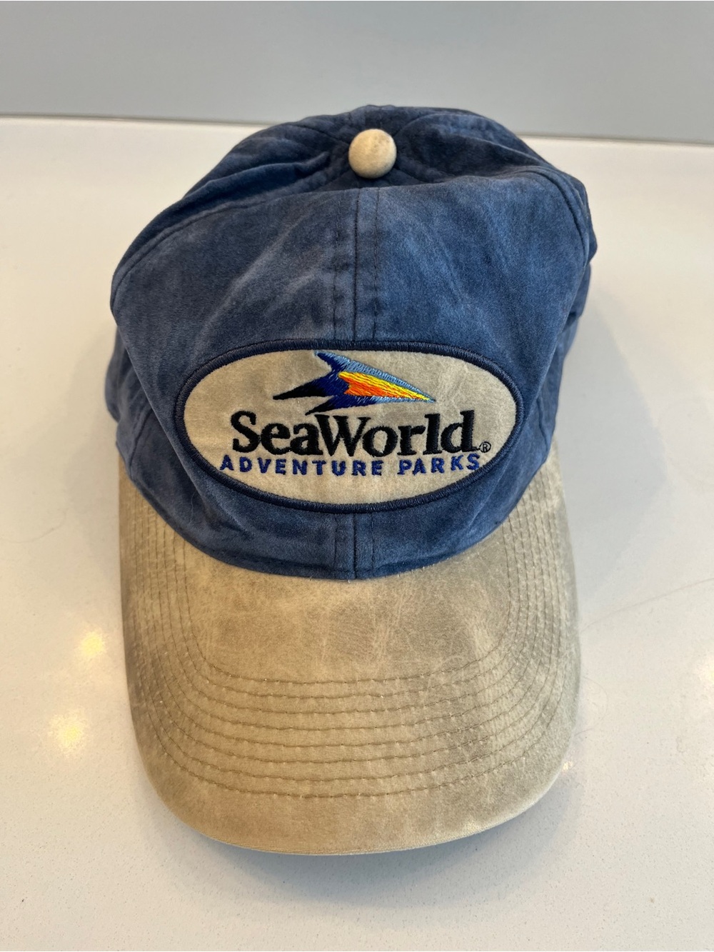 SeaWorld Adventure Parks Two-Tone Blue and Tan Baseball Cap